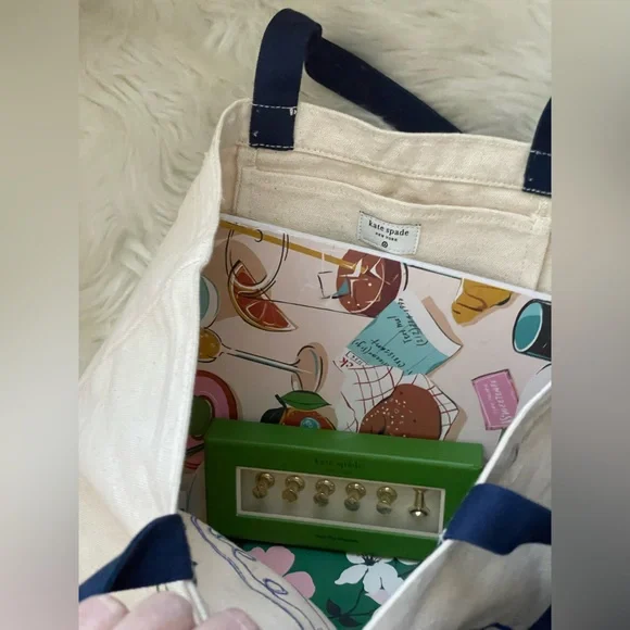 KATE SPADE 4 Piece Office Bundle: Tote, Pencil Case, Push Pins, Notebook - Picture 11 of 12